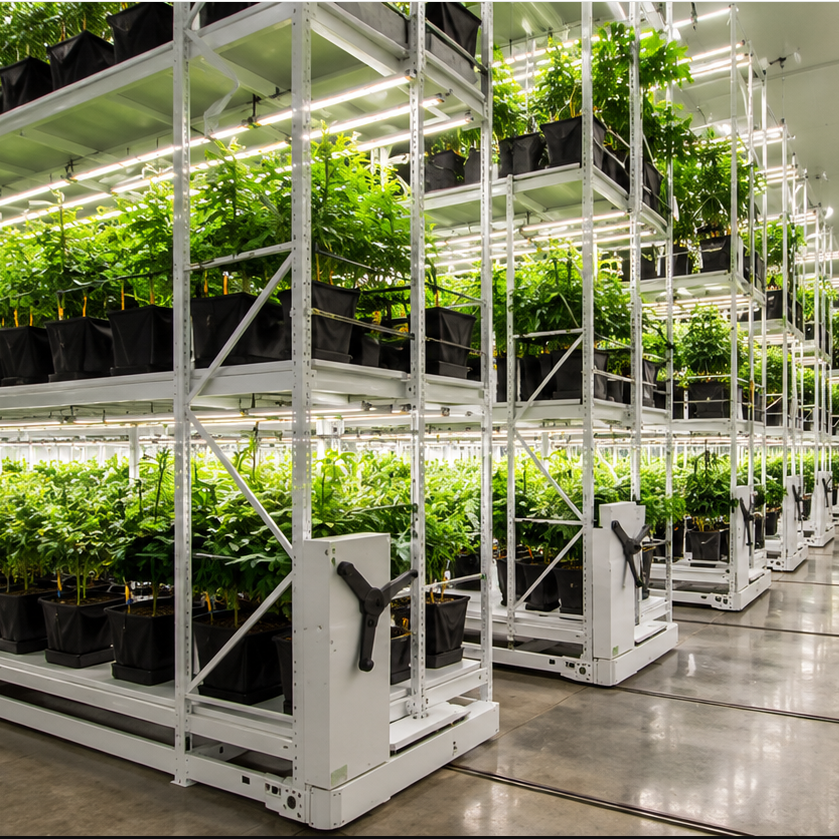 Vertical Grow Rack Systems for Indoor Farming, Hydroponic Growing and Vertical Agriculture