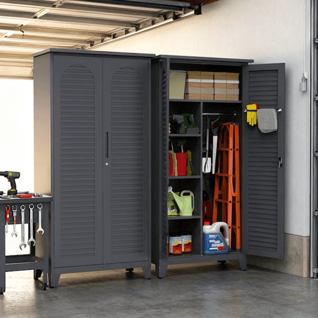Metal Storage Cabinet with Lock for Garage, Garden and Utility Room
