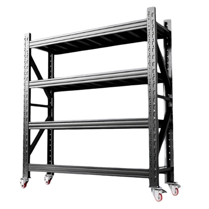 Metal Shelving Rack with Wheels for Warehouse, Garage and Commercial Storage