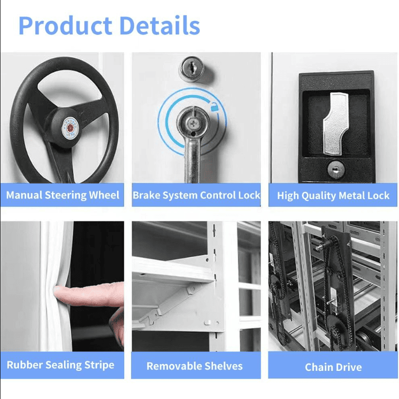 Manual Mobile Shelving System for High Density Archive Storage
