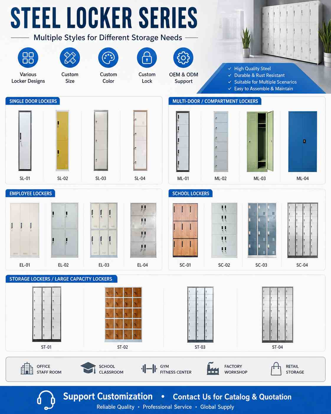 Metal Storage Locker for School, Gym, Office and Staff Room Storage