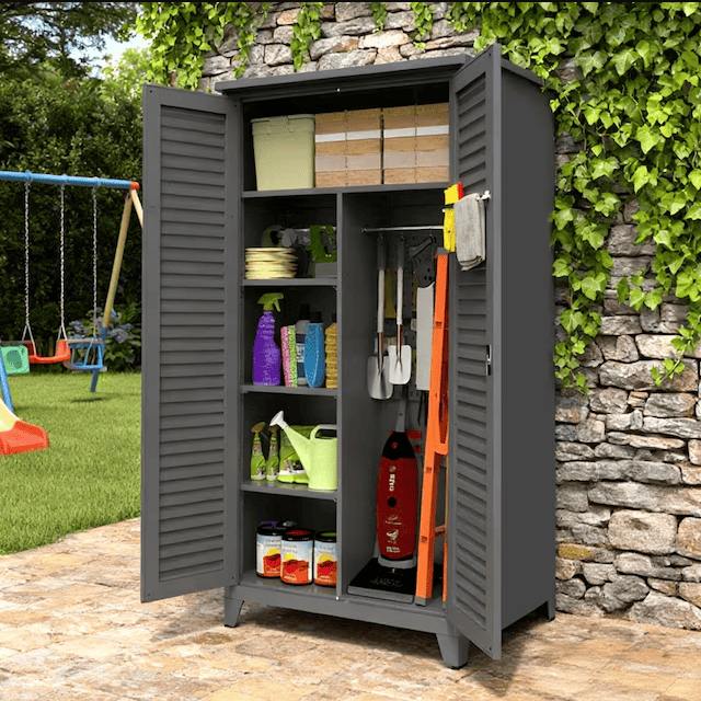 Metal Storage Cabinet with Lock for Garage, Garden and Utility Room
