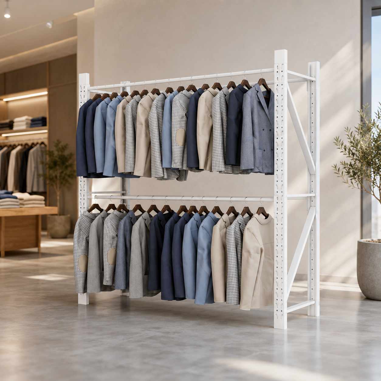 Heavy Duty Metal Garment Rack for Retail, Warehouse and Commercial Clothing Storage