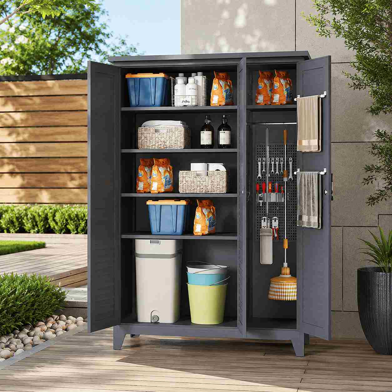 Metal Storage Cabinet with Lock for Garage, Garden and Utility Room