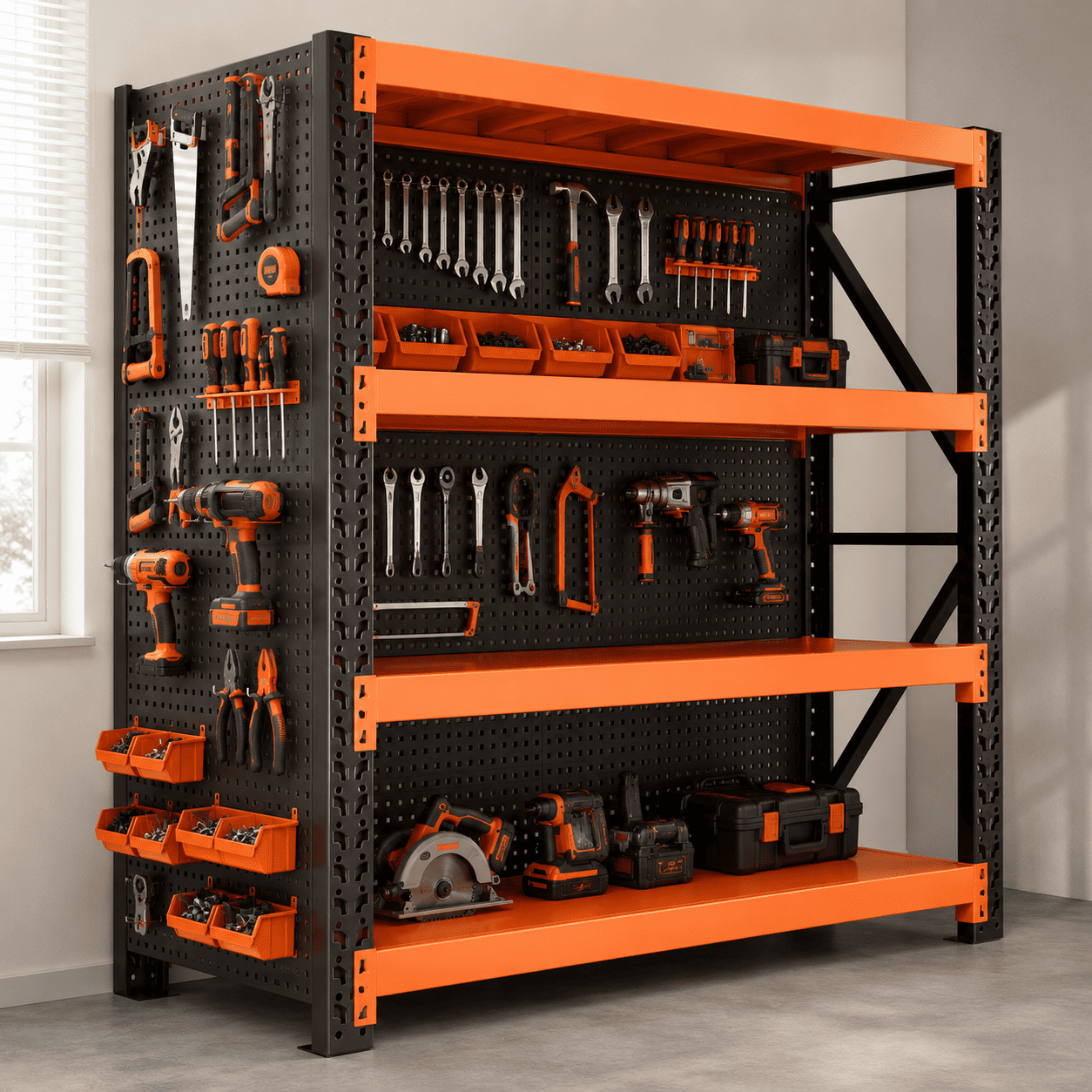 Medium Duty Steel Shelving Rack for Warehouse, Garage and Industrial Storage