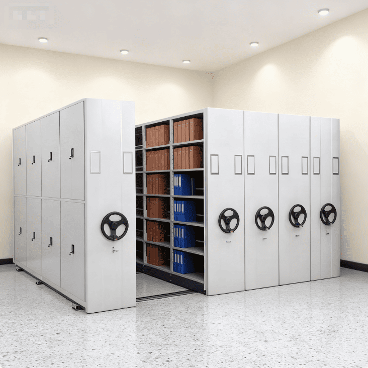 Manual Mobile Shelving System for High Density Archive Storage