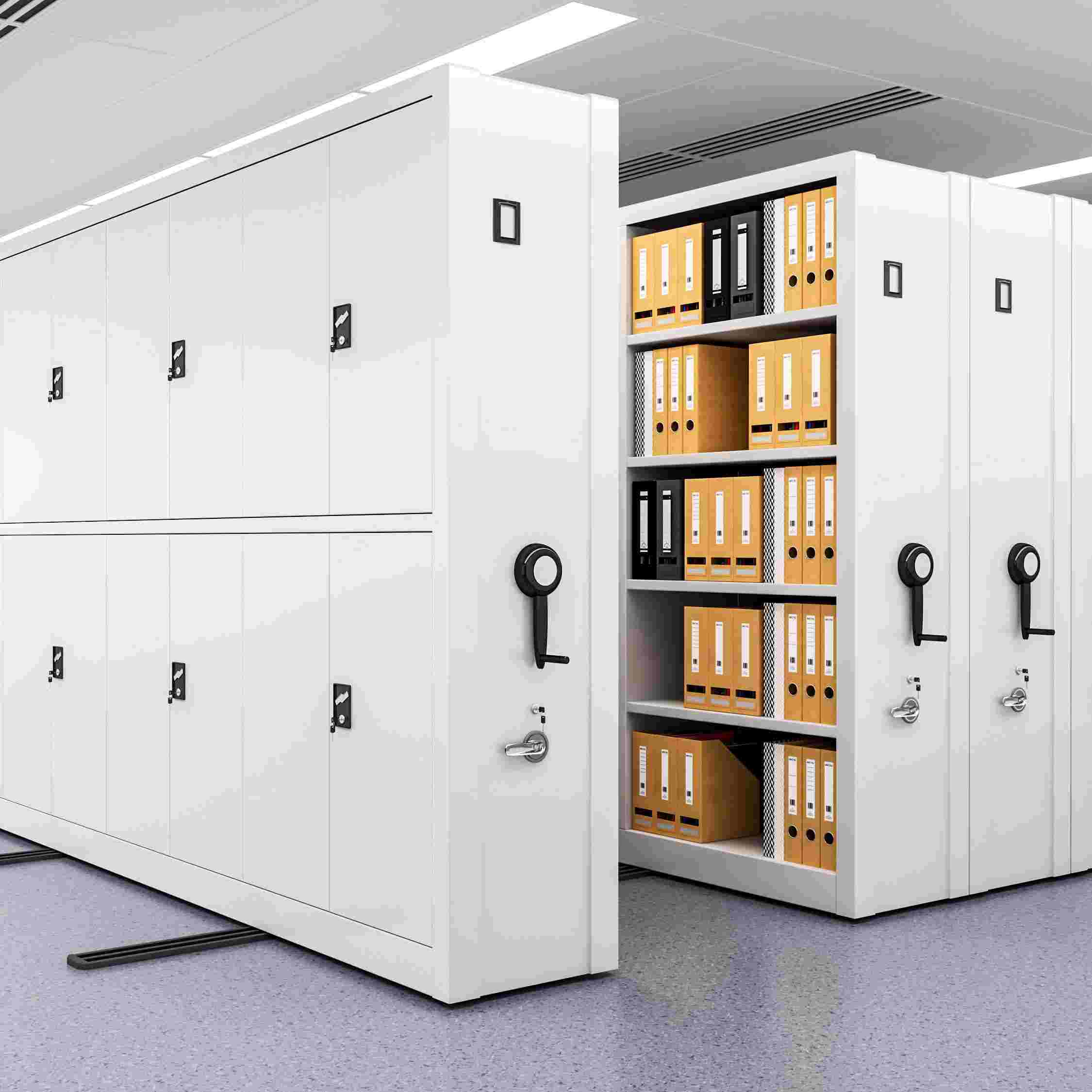 Manual Mobile Shelving System for High Density Archive Storage