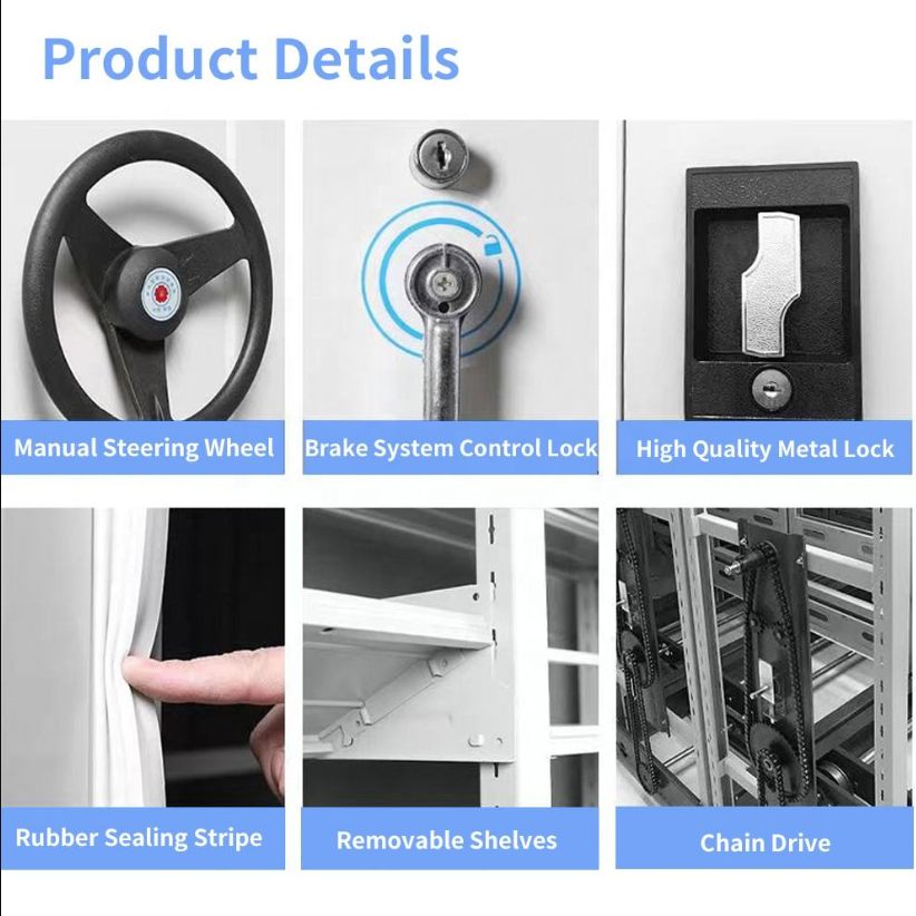 Manual Mobile Shelving System for High Density Archive Storage
