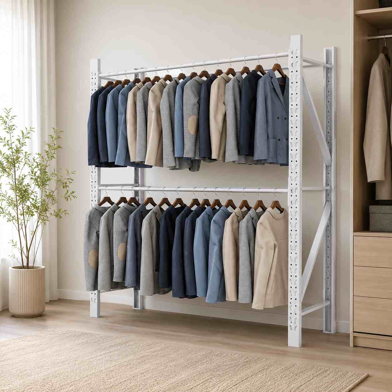 Heavy Duty Metal Garment Rack for Retail, Warehouse and Commercial Clothing Storage