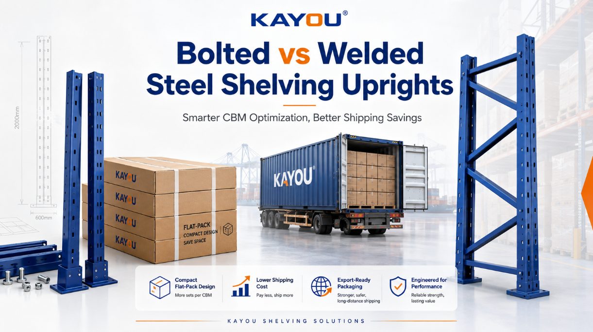 Bolted vs Welded Steel Shelving Uprights: How KAYOU Reduces CBM and Shipping Costs