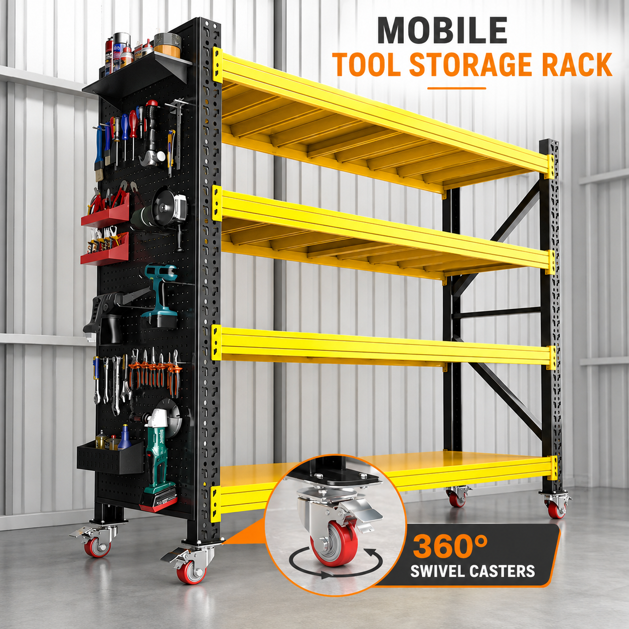 Steel Shelving with Pegboard for Tool Storage | KAYOU