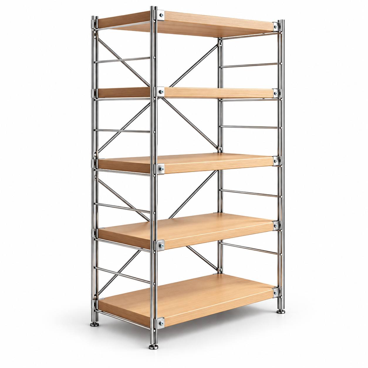 Wood and Metal Storage Rack for Home, Office and Retail Display