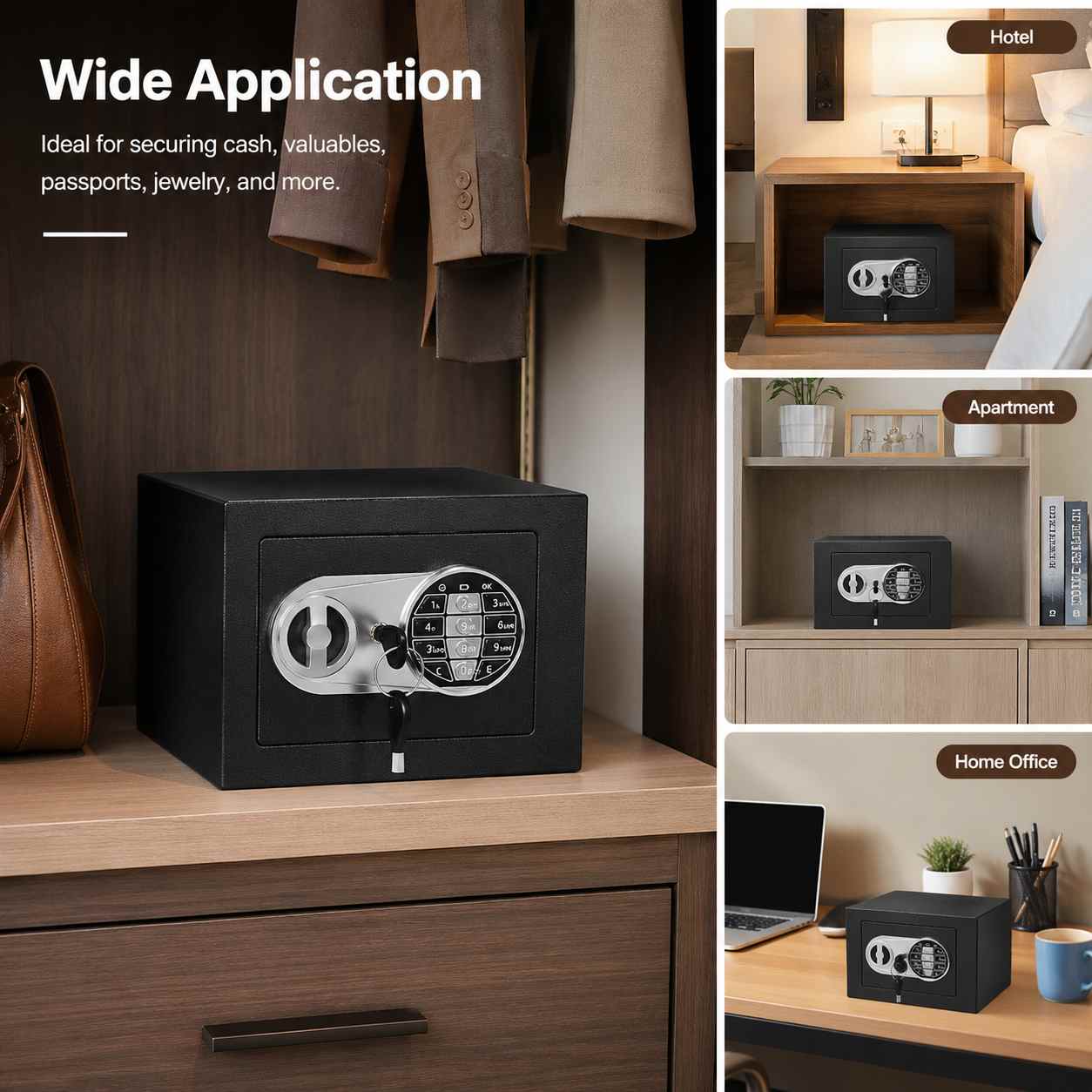 Electronic Steel Safe Box for Cash, Documents and Valuables
