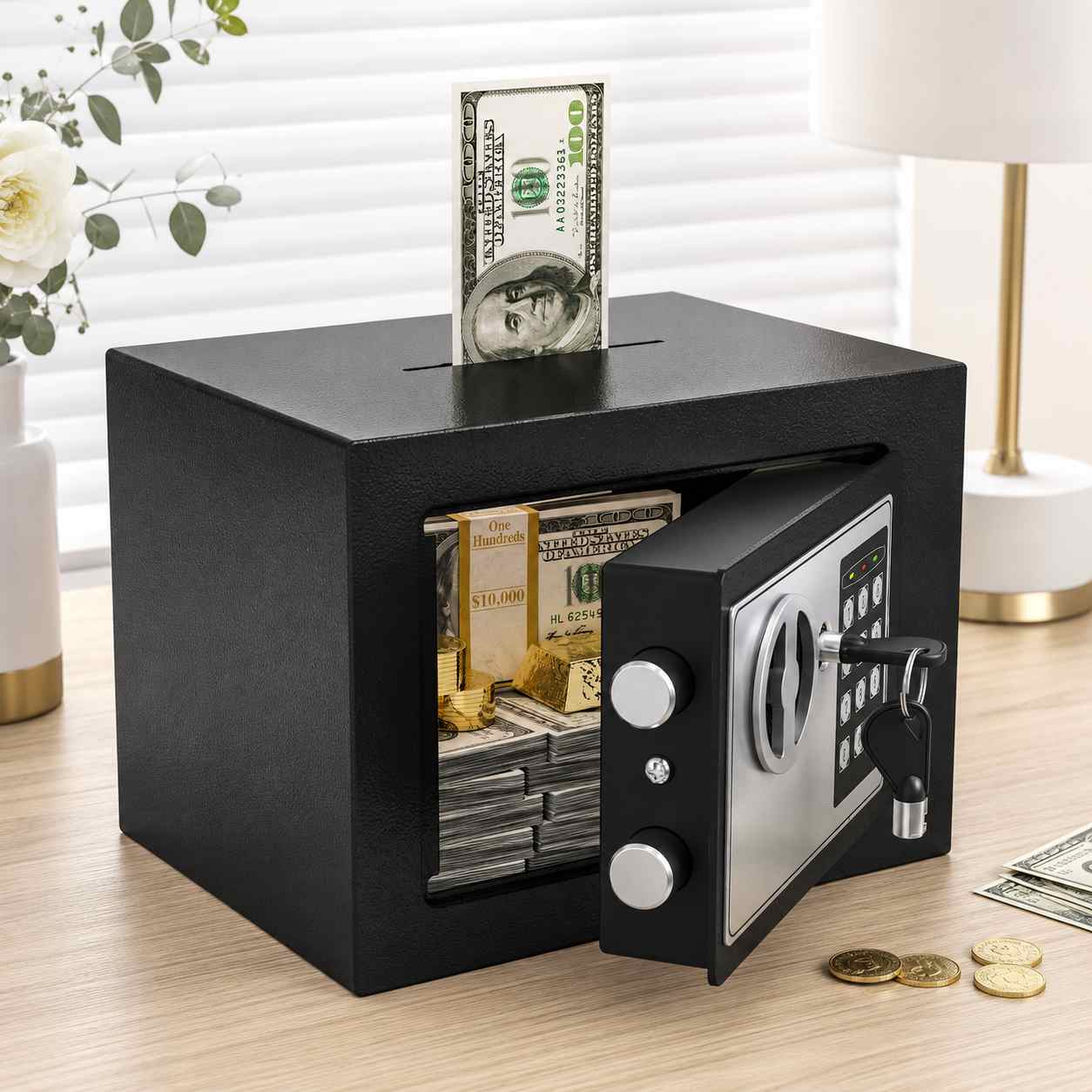 Electronic Steel Safe Box for Cash, Documents and Valuables