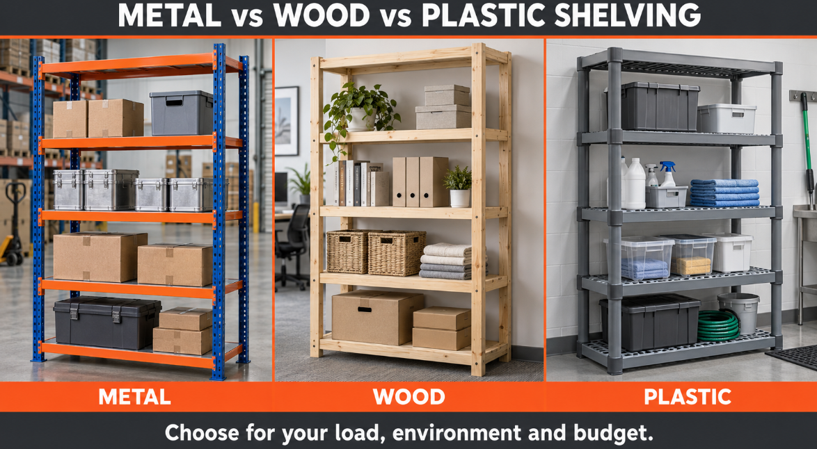 Metal vs Wood vs Plastic Shelving: Which Should You Choose?
