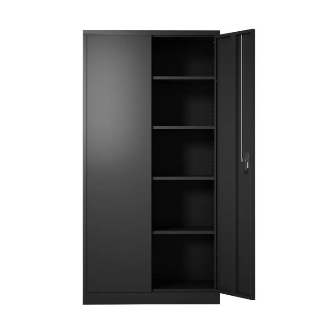 Metal Storage Cabinet with Adjustable Shelves – Lockable Steel Cabinet for Office, Garage & Industrial Storage