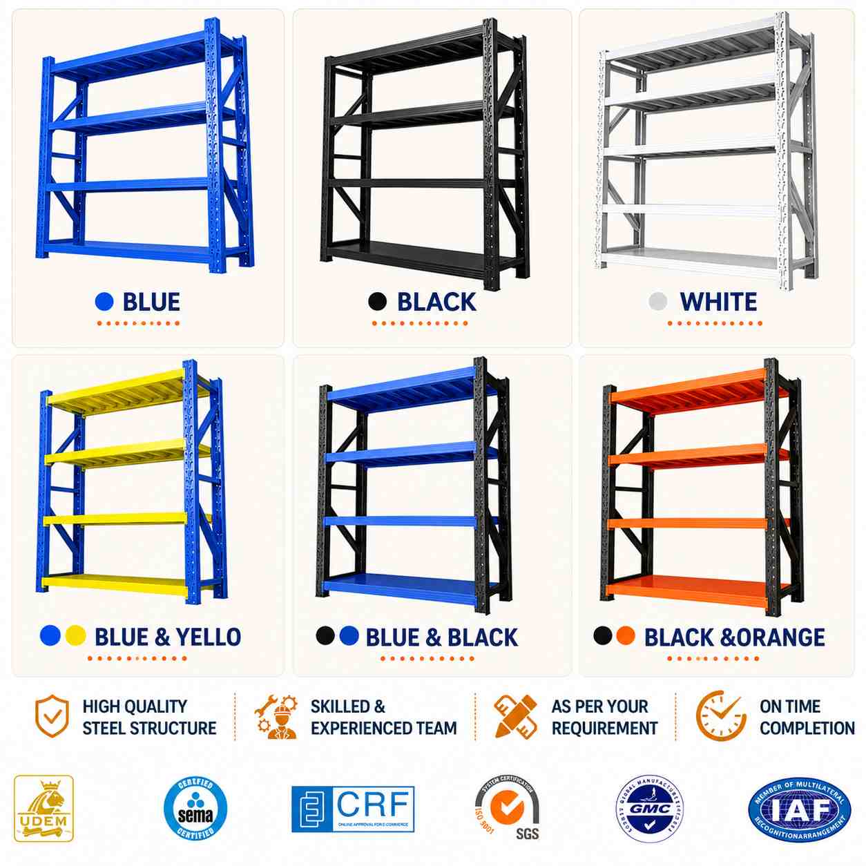 Heavy Duty Metal Shelving Unit with Adjustable Shelves for Warehouse & Garage Storage