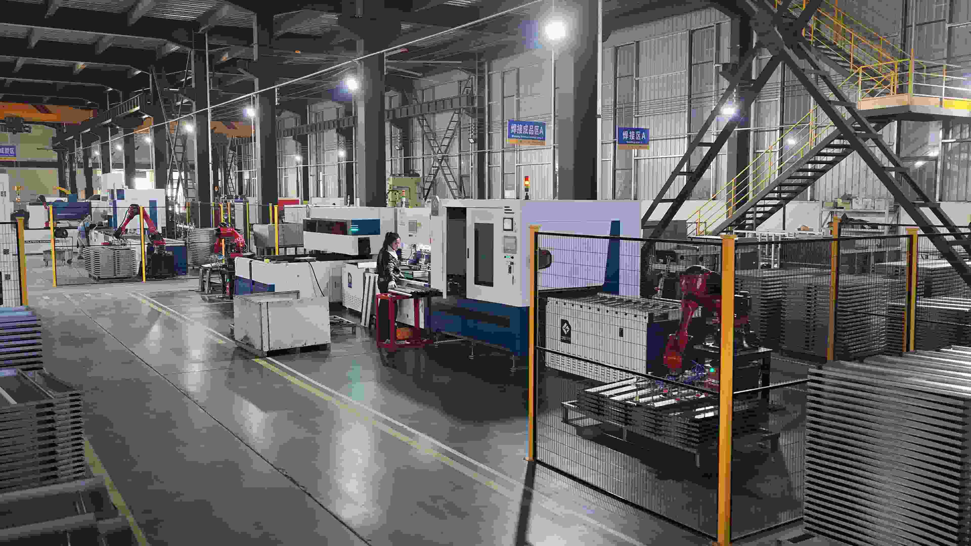 industrial metal shelving production workshop