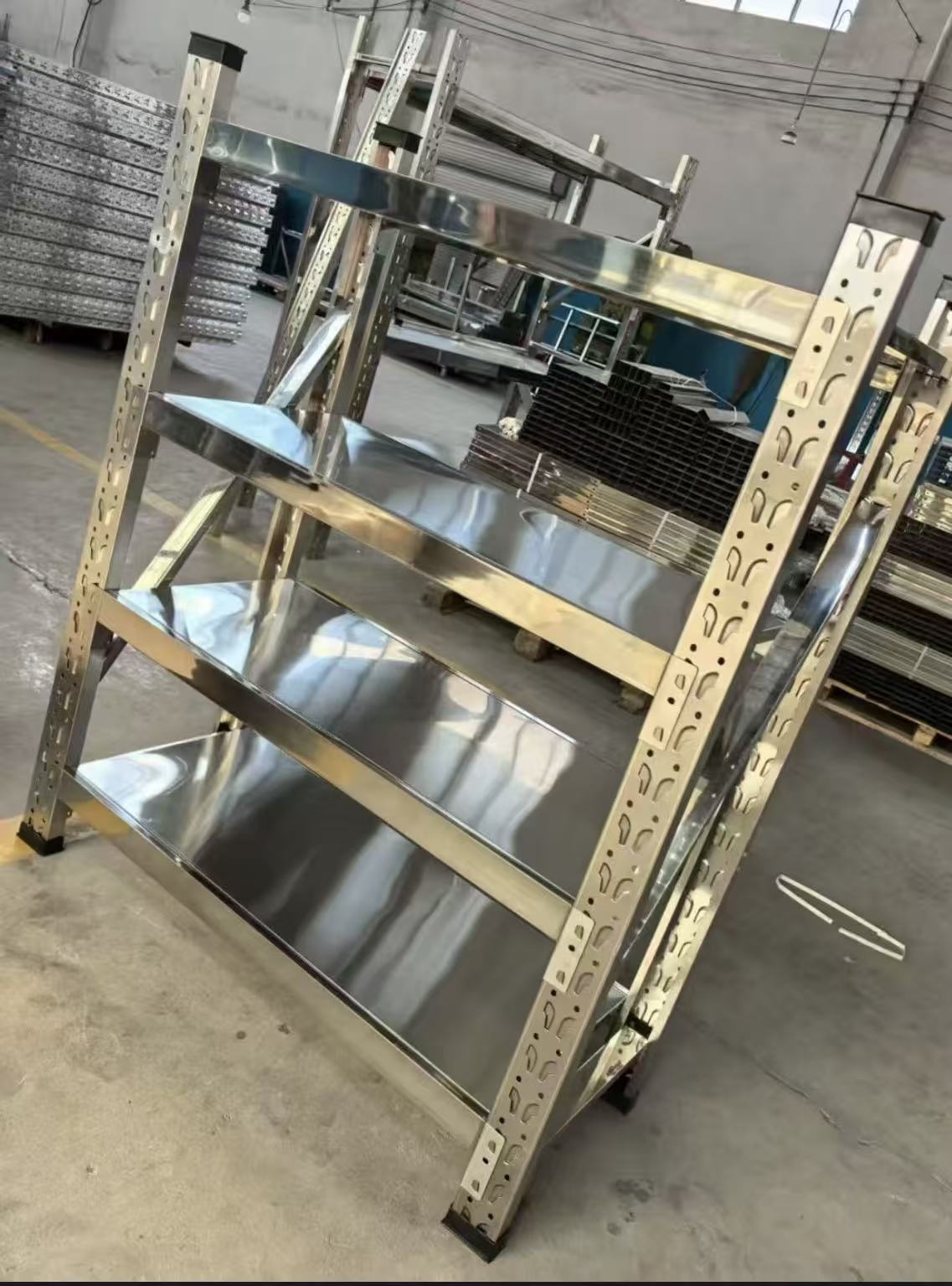 Adjustable heavy duty stainless steel shelving unit manufactured by KAYOU