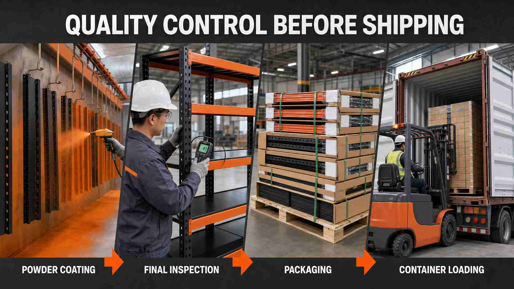 Steel shelving material and thickness verification during factory audit