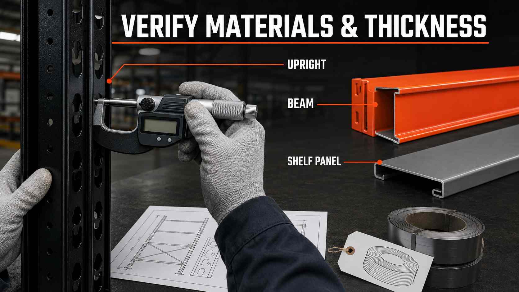 Steel shelving quality control before export shipping