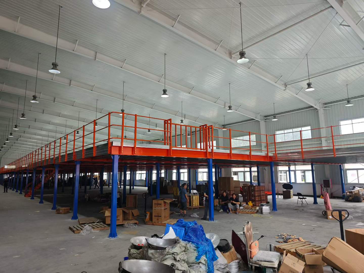 steel mezzanine project 6 Completed KAYOU steel mezzanine project inside an industrial warehouse