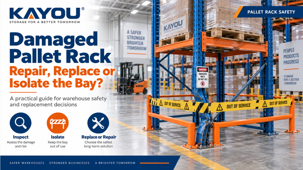 Damaged pallet rack safety and isolation example